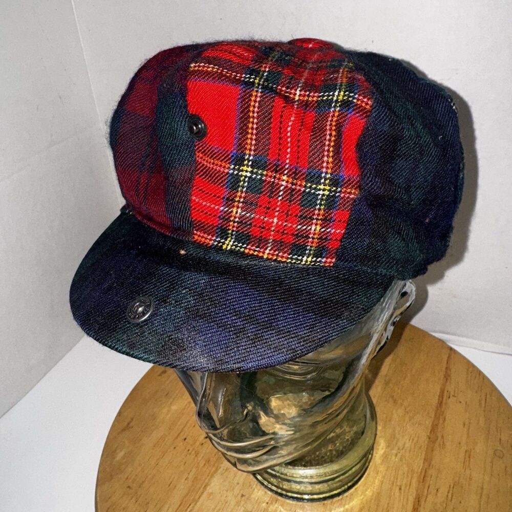 Highland Home Industries Wool Flat Cap Tartan Plaid Scotland Men’s Size Large